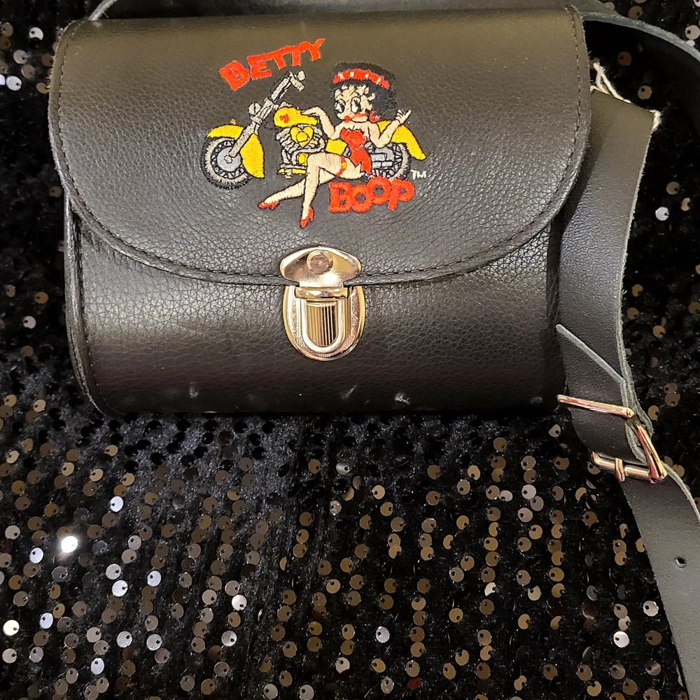 Betty Boop Black Leather Crossbody